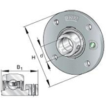INA 4-gaats flenslagerblok rond serie PME