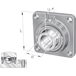 INA 4-gaats flenslagerblok 4-kt serie PCJ