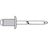 Blindklinknagel alu/RVS standaard, platbolkop