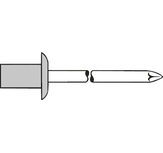 CAP-blindklinknagel alu/RVS standaard, lucht-